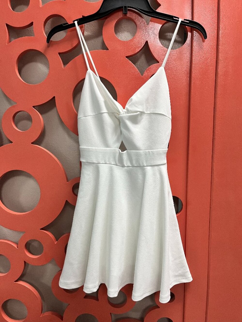 Windsor White Twist-Front Cutout Mini Dress